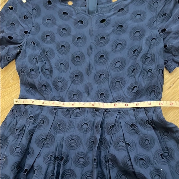 NWT J. Crew Factory Blue Fit and Flare Midi Dress with Scoop Neck - Picture 8 of 9